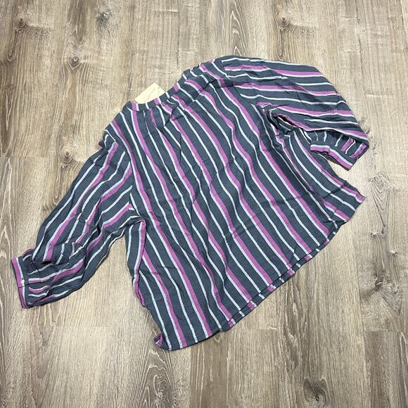 Universal Thread Women's Plus Size Purple Striped Long Sleeve Blouse - 2X - NWT - Picture 8 of 8